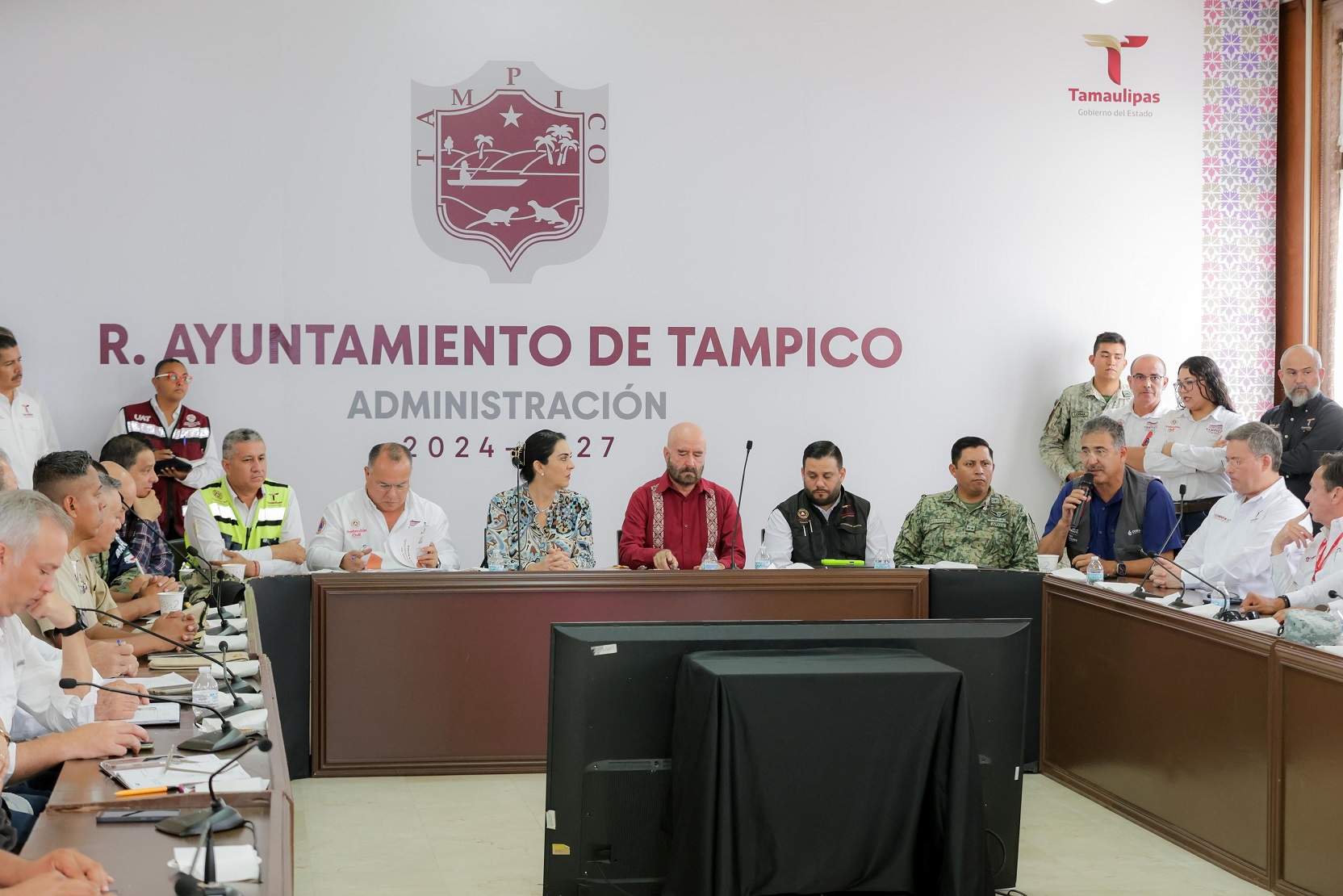 Mónica Villarreal Anaya coordina con autoridades estatales acciones preventivas ante posible desbordamiento del río Pánuco