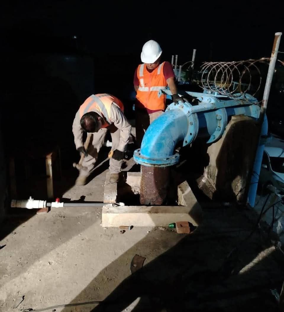 COMAPA SUR fortalece infraestructura hidráulica en 2025 con la renovación de válvulas en la planta Obrera